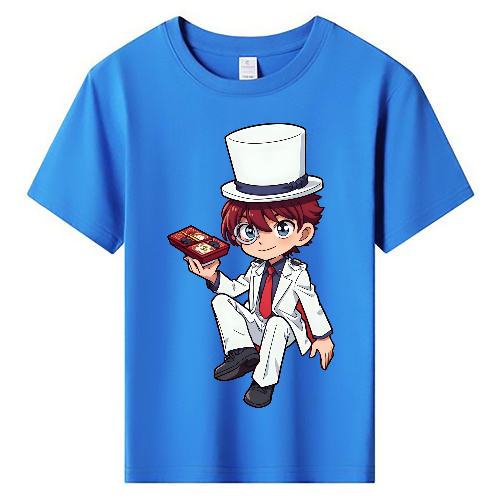 （画像用） 名探偵コナン くろば かいと Detective Conan Kuroba Kaito 綿100％キッズTシャツ（フロントプリント）
